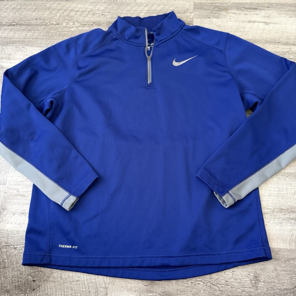 NIKE KO Therma-Fit 1/4 Zip Pullover Sweatshirt Mens Sz XL Blue Gray 715199